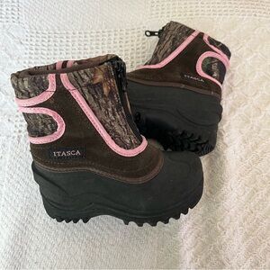 Itasca snow boots camo pink winter boots toddler girls  7 kids childrens leather